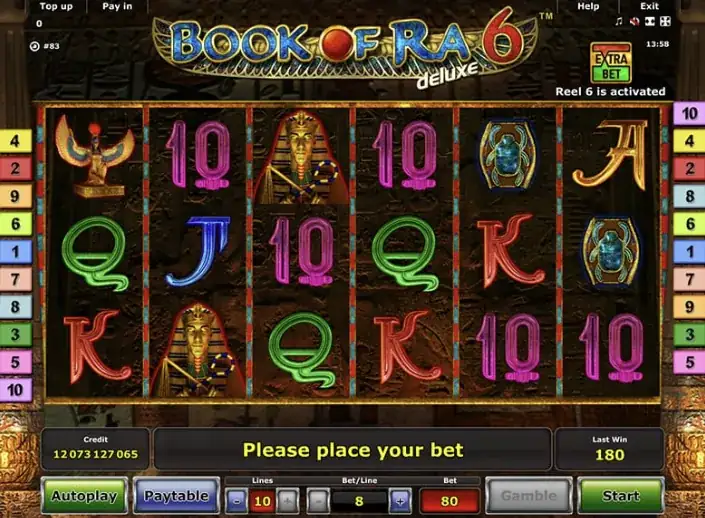 Book of Ra deluxe 6 - zrzut ekranu z gry