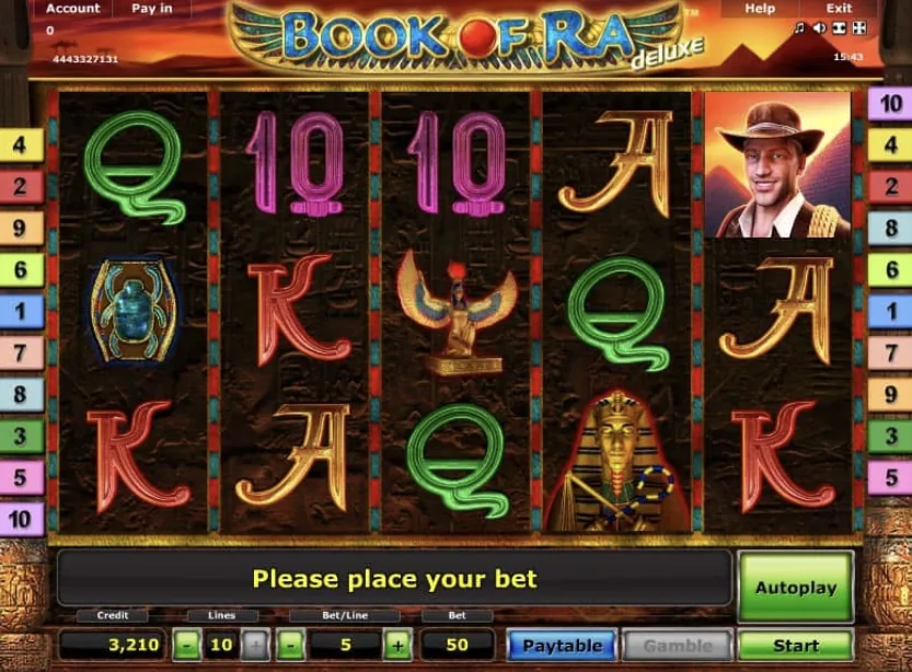 Book of Ra deluxe - zrzut ekranu z gry